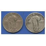 1927 and 1928 Standing Liberty Quarters