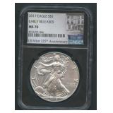 2017 ASE Silver Eagle NGC MS 70 US Mint 225th