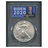 2020 ASE Silver Eagle PCGS MS 70 Biden