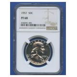 1957 Franklin Half Dollar NGC PF 68
