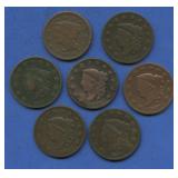 7- Mixed Large Cents 1830-1846