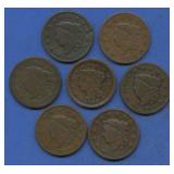 7- Mixed Large Cents 1832-1846