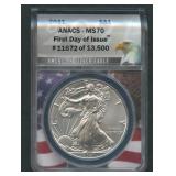 2021 Type 1 ASE Silver Eagle ANACS MS 70