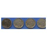 4- 1923-S Buffalo Nickels