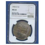 1904-O Morgan Silver Dollar NGC MS 63