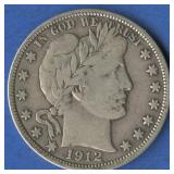 1912 Liberty Head Barber Half Dollar
