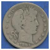 1893-S Liberty Head Barber Half Dollar