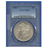 1881-S Morgan Silver Dollar PCGS MS 64