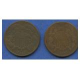1870 and 1871 Two Cent Pieces