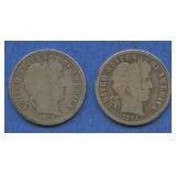 2- 1913-S Liberty Head Barber Dimes