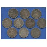 10- Mixed Seated Liberty Dimes