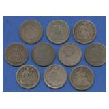 10- Mixed Seated Liberty Dimes