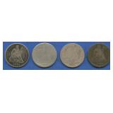4- Mixed Seated Liberty Dimes