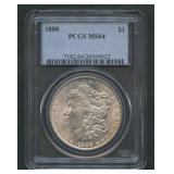 1888 Morgan Silver Dollar PCGS MS 64