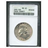1955 'Bugs Bunny' Franklin Half ANACS MS 63