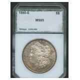 1880-S Morgan Silver Dollar PCI MS 65