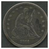 1861 Seated Liberty Quarter