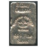 Monarch Poured .999 Silver Bar 2 ozt