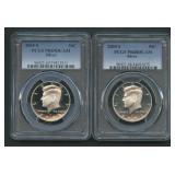 2- 2004-S  Silver Kennedy Halves PCGS Graded