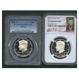 2- Silver Proof Kennedy Half Dollars - Graded