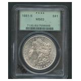 1881-S Morgan Silver Dollar PCGS MS 63