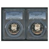 2- 2005-S  Kennedy Halves PCGS PR69 DCAM