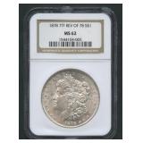 1878 TF Rev of 78 Morgan Silver Dollar NGC MS62