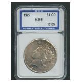 1927 Peace Silver Dollar UNC Holder