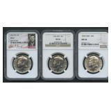 3- Mixed 1965 and 1966 Kennedy Halves NGC
