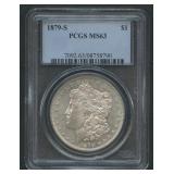 1879-S Morgan Silver Dollar PCGS MS63