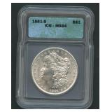 1881-S Morgan Silver Dollar ICG MS 64