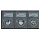 3- Mixed Silver 'S' ATB Quarters PCGS PR70DCAM