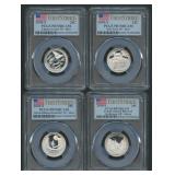 4- Mixed Silver 'S' ATB Quarters PCGS PR70DCAM