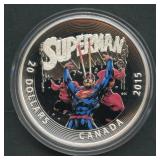 2015 Canada $20 Superman .999 Silver Coin 1 ozt