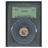 1918 Mercury Head Dime PCGS MS63 FB