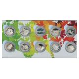 (5.10 ozt TW) 2014 O Canada 10-Piece Silver Set