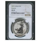 2025 UK 2P Britannia .999 Silver 1 ozt NGC MS69