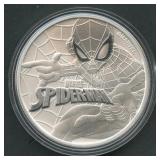 2017 Tuvalu $1 Spiderman .999 Silver 1ozt Round