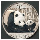 2011 China 10 Yn .999 Silver Panda 1 ozt Round