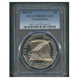 1987-S Constitution Silver $1 PCGS PR69 DCAM