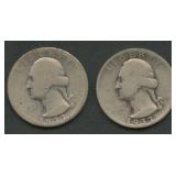 1932-D and 1932-S Washington Silver Quarters