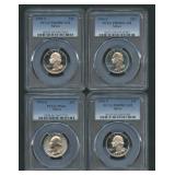 4- Mixed Silver Washington Quarters PCGS