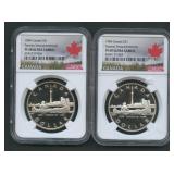 2- 1984 Canada Toronto 150th $1 NGC Graded