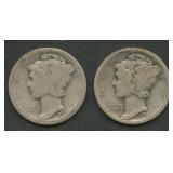 1921 and 1921-D Mercury Head Dimes
