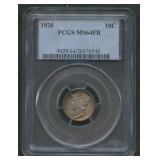 1920 Mercury Head Dime PCGS MS 64FB