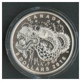 2016 Canada $8 Dragon Dance .999 Silver 7.96 g
