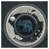 Australian Opal Tasmanian Devil .999 Silver Rd.