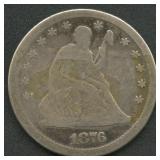 1876 Seated Liberty Quarter
