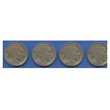 4- 1918 Mintmarked Buffalo Nickels