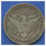 1910 Liberty Head Barber Half Dollar